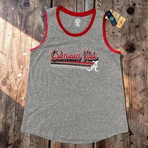 Rivalry Threads Alabama Crimson Tide Ringer Tank Top Gray Women's Size M NWT